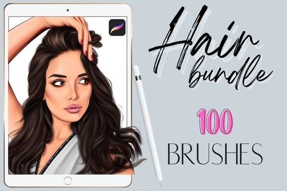 Download Procreate Hair Braids Curly Wavy Brushes - Brush Collection