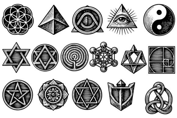 Download Mystic Sacred Geometry Symbols Set - Mystic Collection