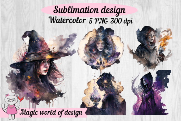 Download Watercolor Witch Dark Magic Mysticism - Mystic Collection