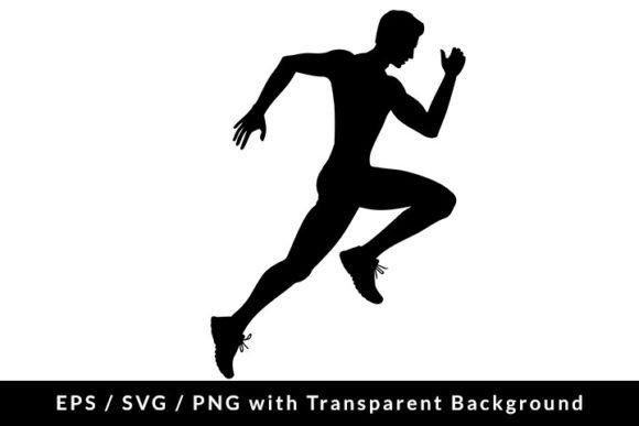 Download Man Athlete Running Silhouette SVG EPS - Athlete Collection