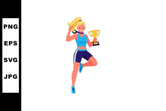 Download Female Athlete Celebrating Victory with - Athlete Collection