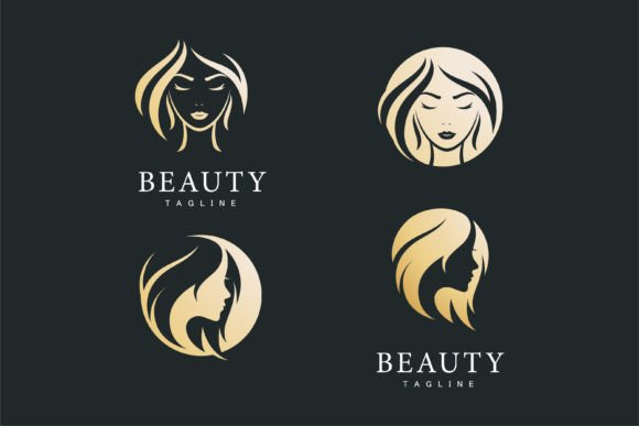 Download Elegant Woman Logo  with  Gold Gradient - Woman Collection