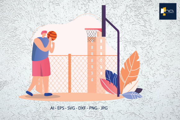 Download Flat Illustration Basketball Athlete - Premium Resources