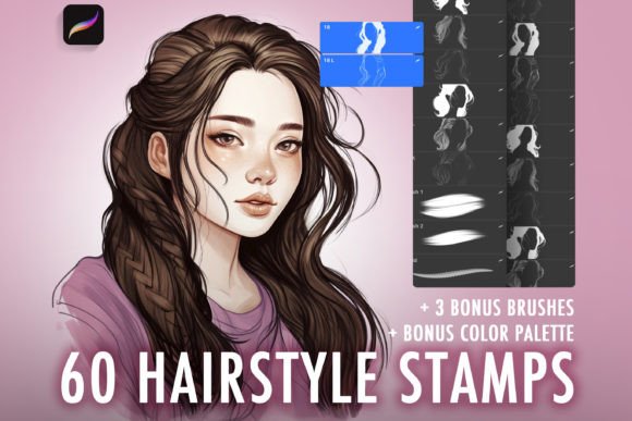 Download Procreate Hair Brushes and Stamps - Brush Collection